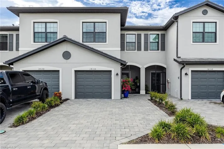 View of front of home with a garage