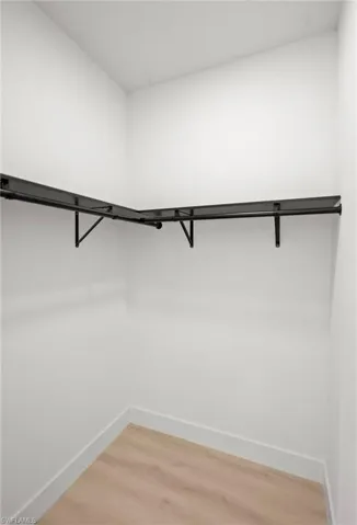 Spacious closet with light wood-style floors