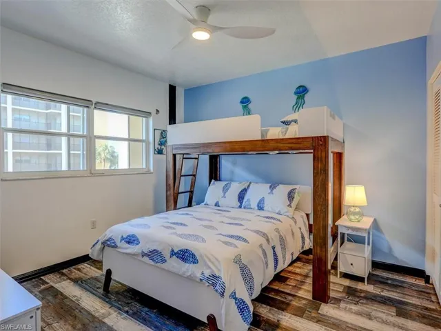 GUEST BEDROOM W/QUEEN BED FRAME W/SINGLE LOFT BED