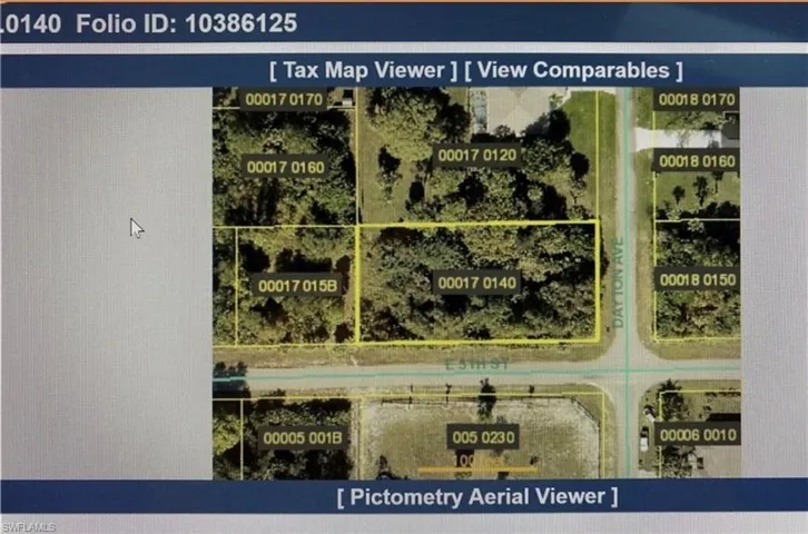 Aerial map of property and surrounding area with property parcel outlined