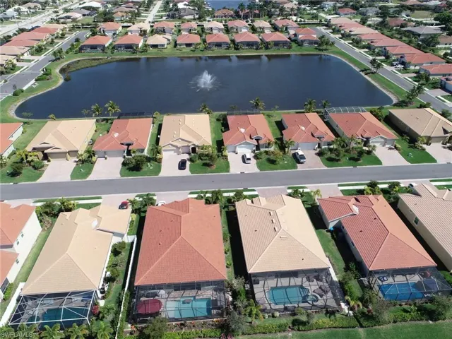 Aerial view, Home located on top right of lake