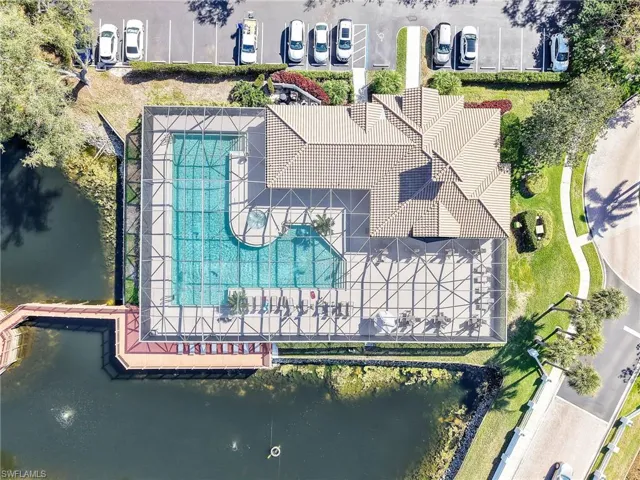 Ariel view of the clubhouse pool