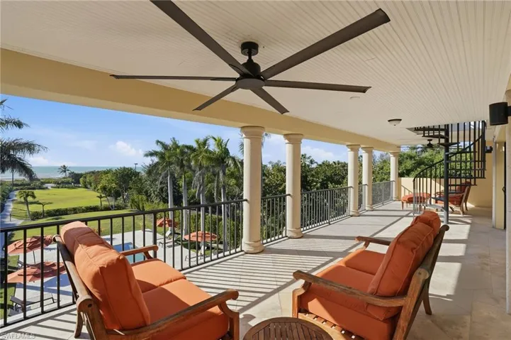 View of patio featuring view of golf course