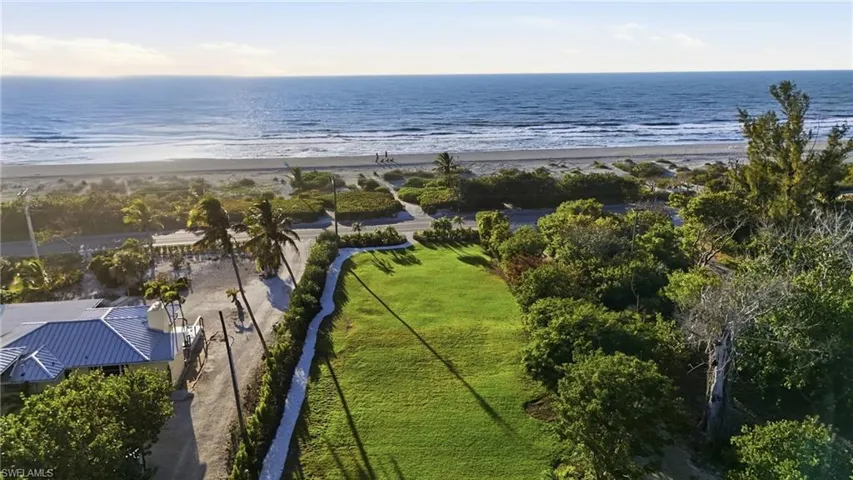Aerial view of expansive coastline