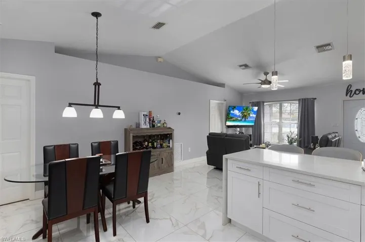 3825 Rose Ave - View from Kitchen to Dining and Living areas