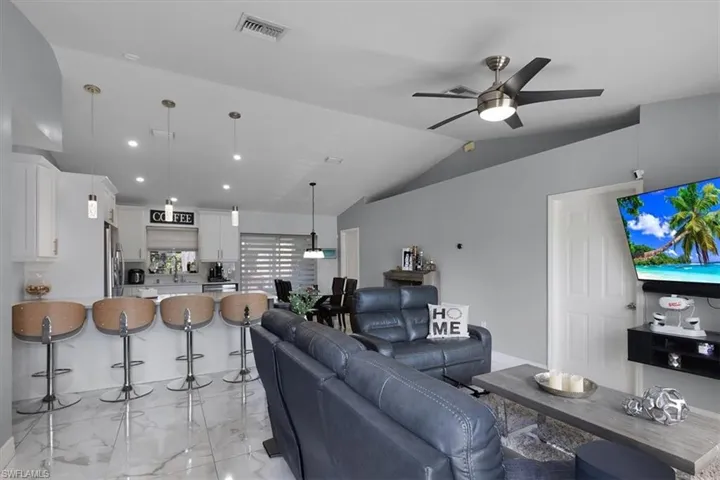 3825 Rose Ave - Living/Dining/Kitchen View