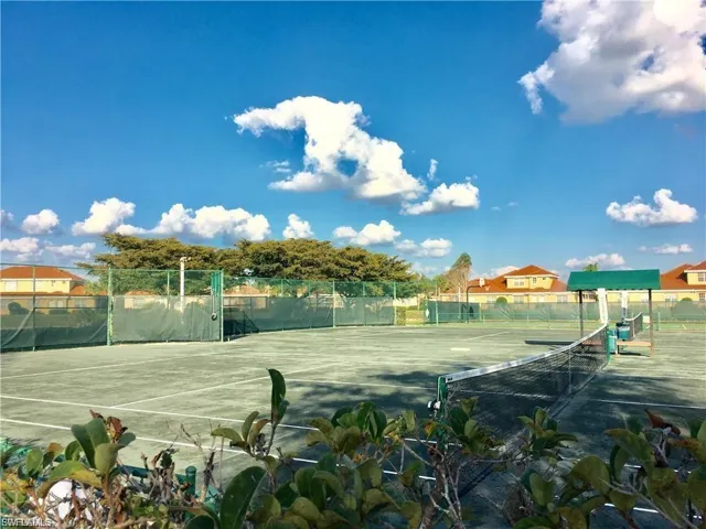 View of tennis court