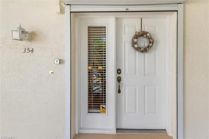 View of exterior entry for Unit #354