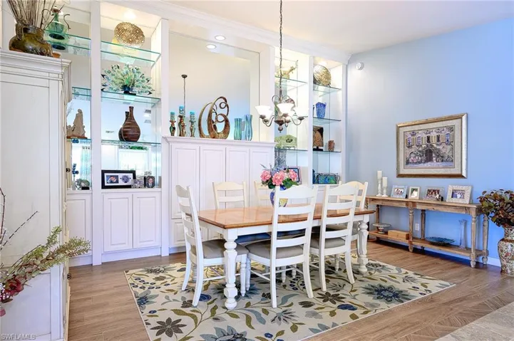 Dining/Great room with beautiful built-in wall unit