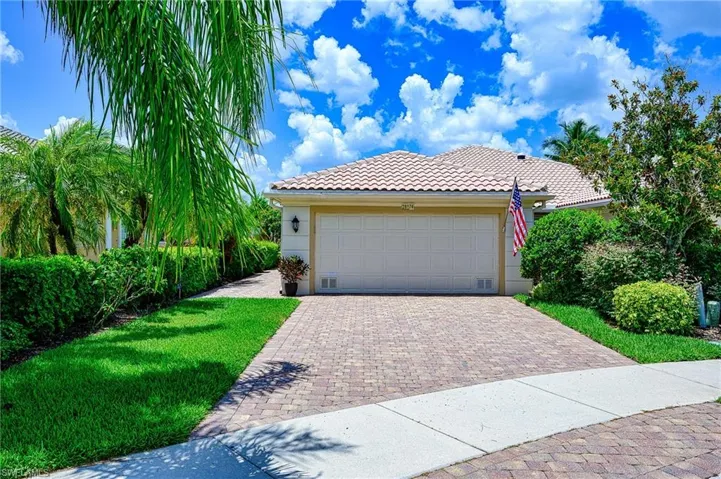 View of front of home featuring a two-car garage