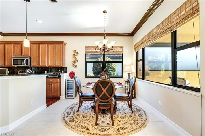 Breakfast Nook with view of the pool