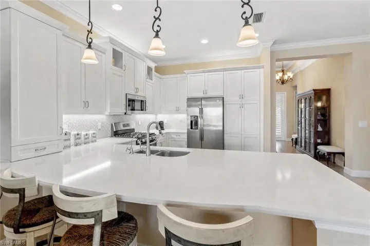 Kitchen is light and bright