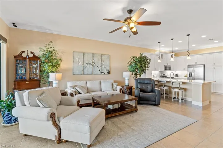 Open living room kitchen area