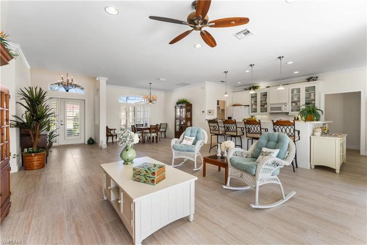 Open plan offers a formal dining area.