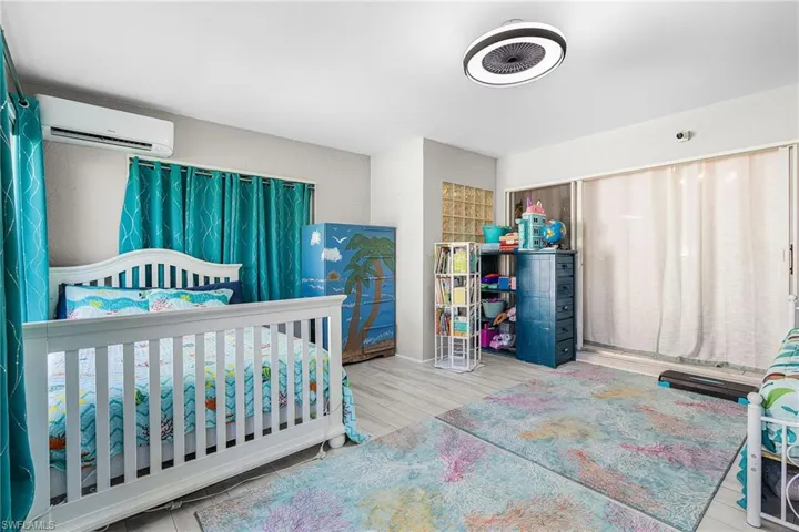 Bedroom with a mini split for heating / cooling