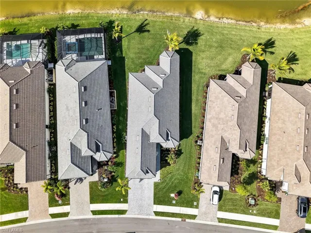 Aerial perspective of suburban area