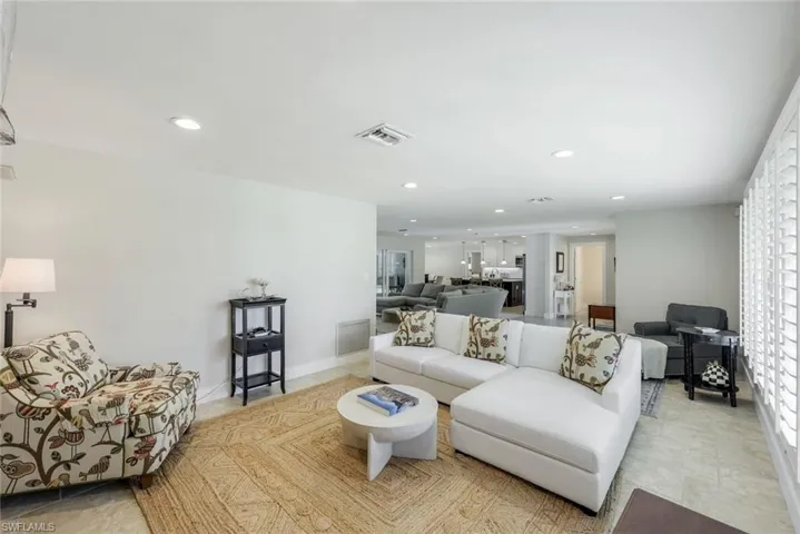 Living area featuring recessed lighting