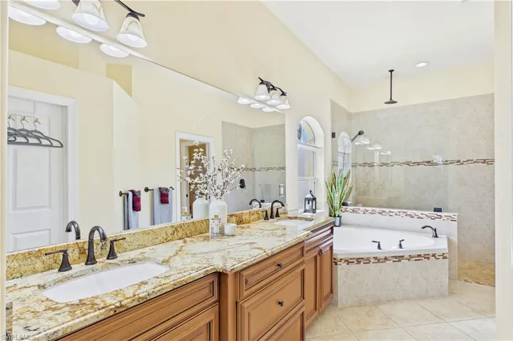 DUAL VANITIES, soaking tub, WALK-IN SHOWER