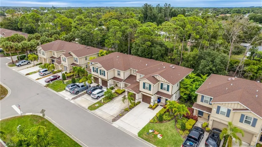 Aerial perspective of suburban area
