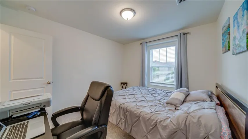 Bedroom with carpet floors