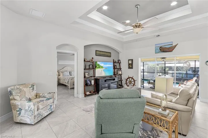 The Great Room has pocket sliders for ease in entertaining.