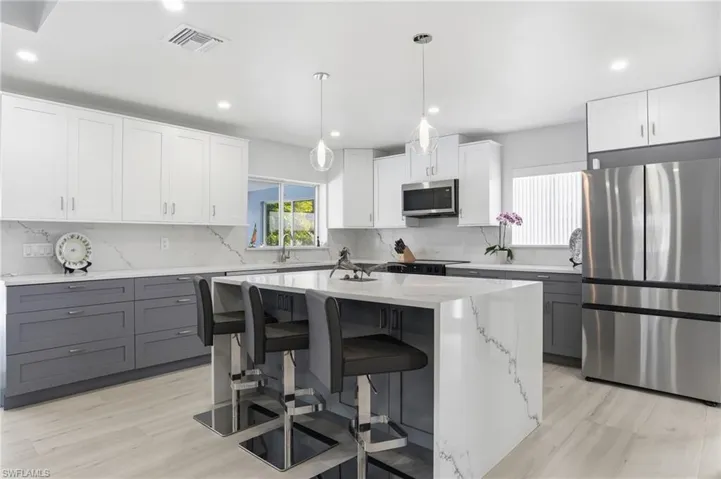 waterfall kitchen island