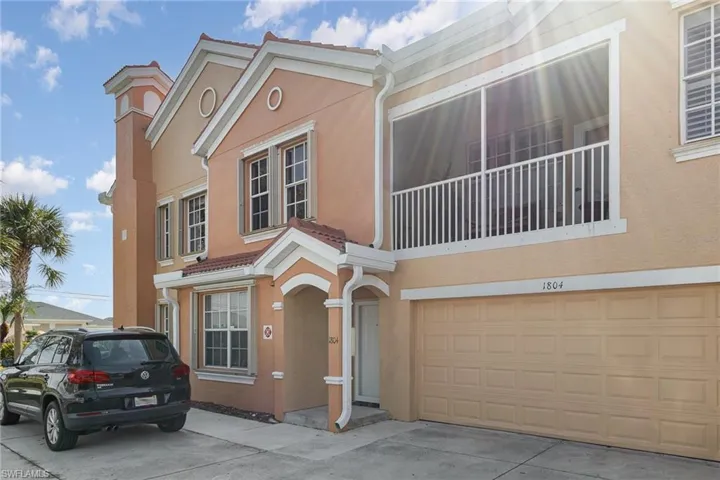 View of front of home with a garage