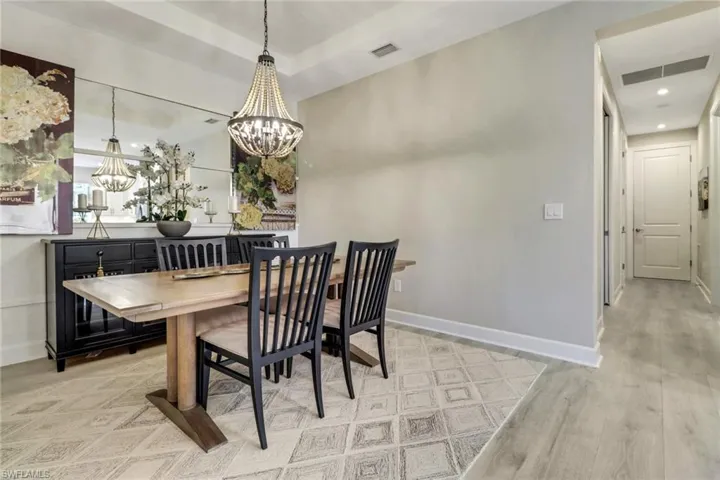 Dining area connects to kitchen for easy entertaining