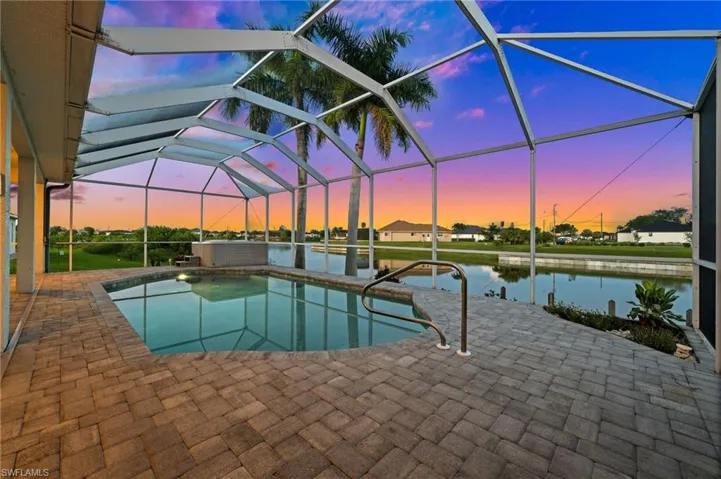 Evening View of the pool and canal