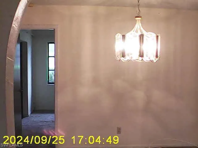 Detailed view of a chandelier