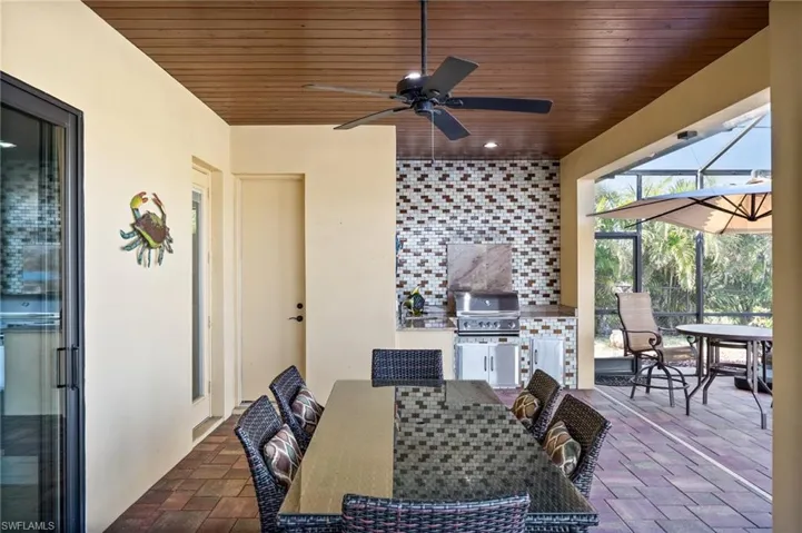 with outdoor kitchen