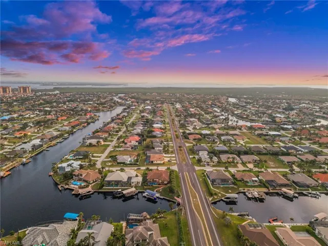 Aerial in the evening