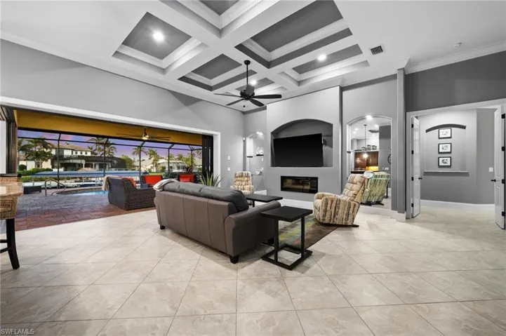 Evening interior view