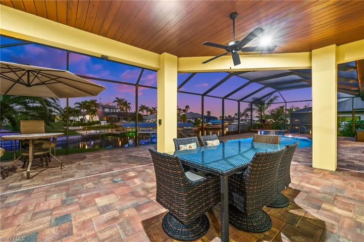 Evening dining on the patio