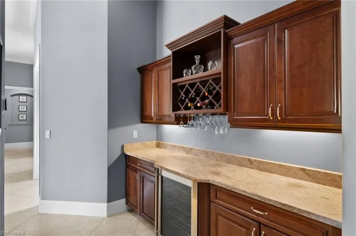 Bar with wine fridge
