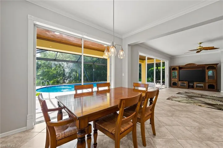 Eat in Kitchen with Sunrise views over the pool to the Preserve