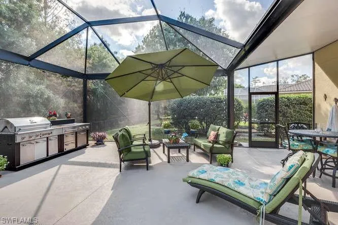 Lanai deck area with plenty of room for outdoor kitchen and lots of seating.