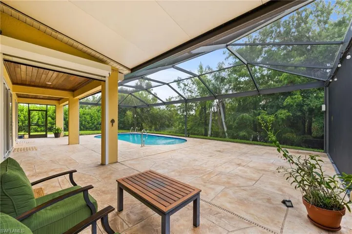 Pool area with covered space and sun deck