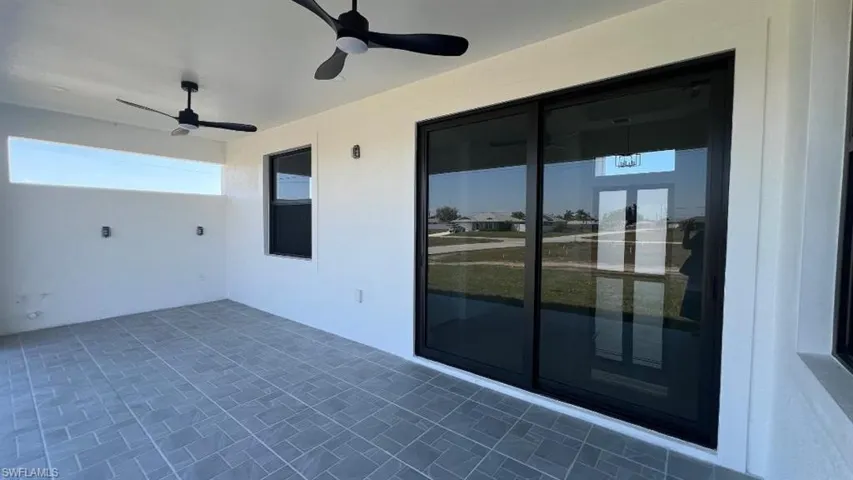 View of patio / terrace featuring a ceiling fan