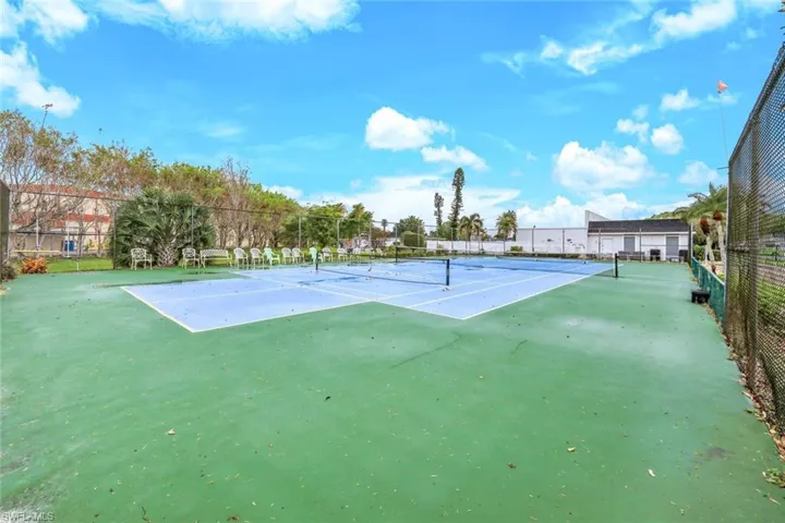 View of tennis court