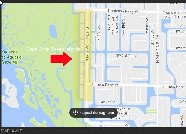 Map showing location of 7 Islands Project