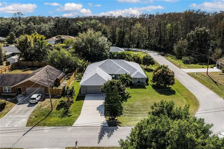 Aerial perspective of suburban area