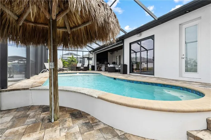Swim up tiki bar.