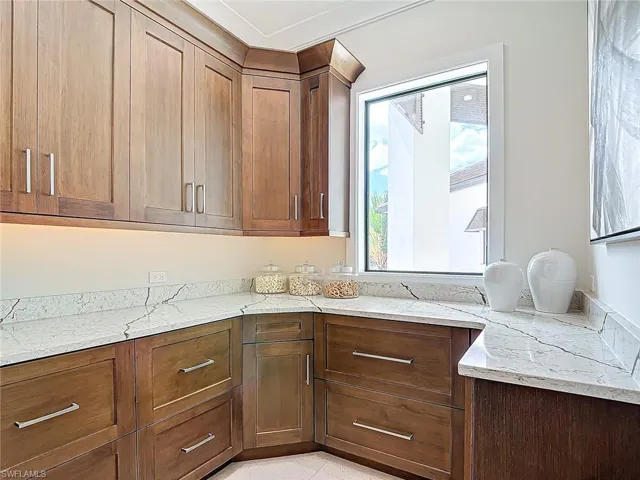 The butler's pantry is a great place to store small appliances or enjoy extra counter space.