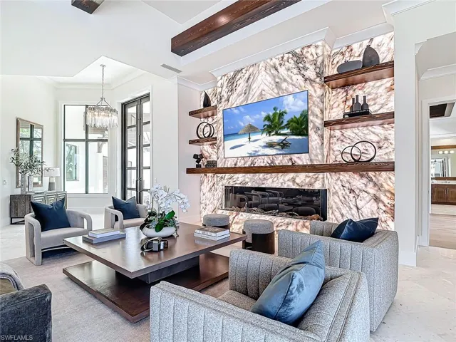 The great room looking in from the lanai.