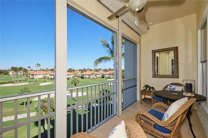 lanai featuring ceiling fan and electric storm shutters