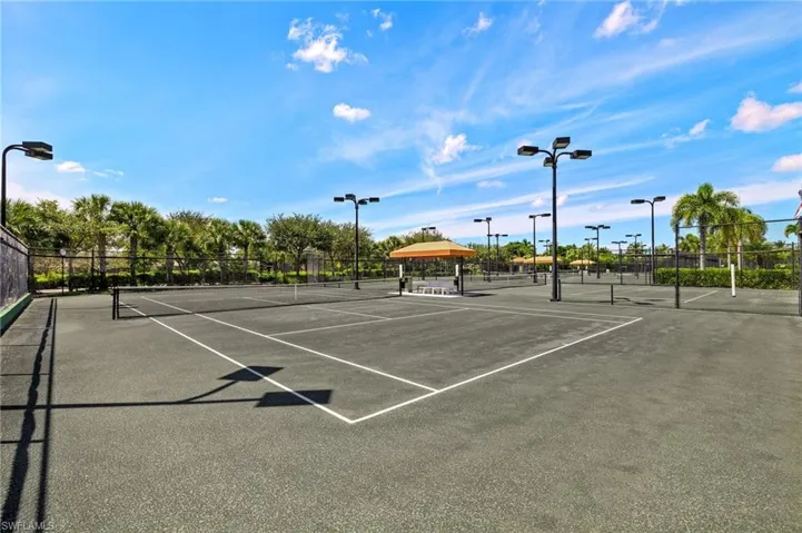 View of tennis court