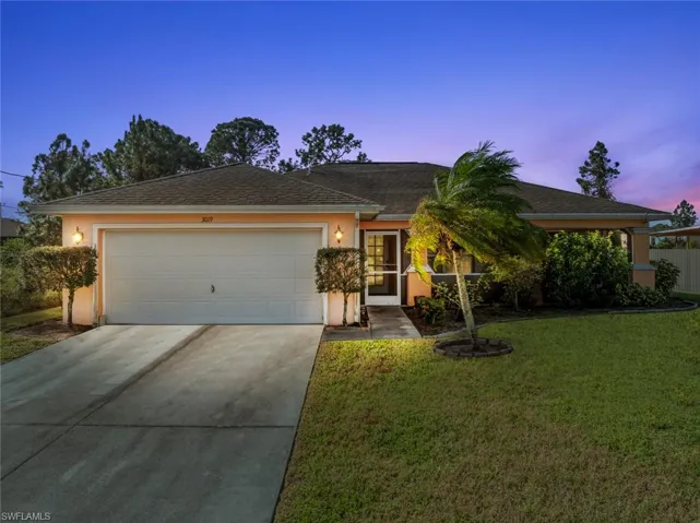 Single story, 2-car  home situated on 1/4 acre