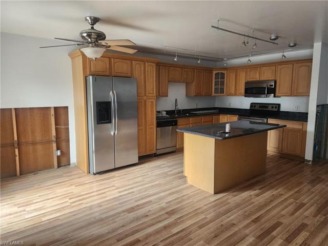 Kitchen features center island