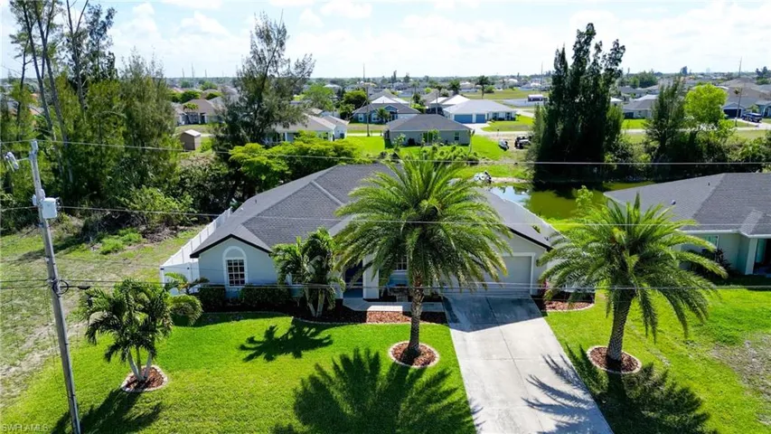 Aerial view of residential area